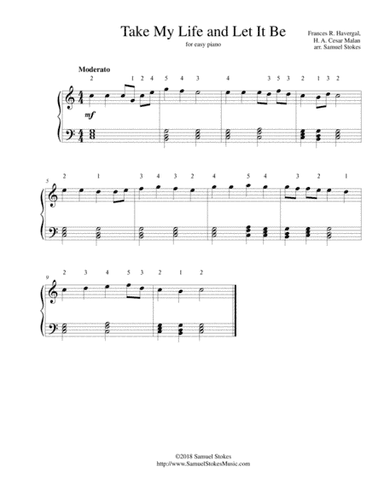 Take My Life and Let it Be - for easy piano (arr. Samuel Stokes)