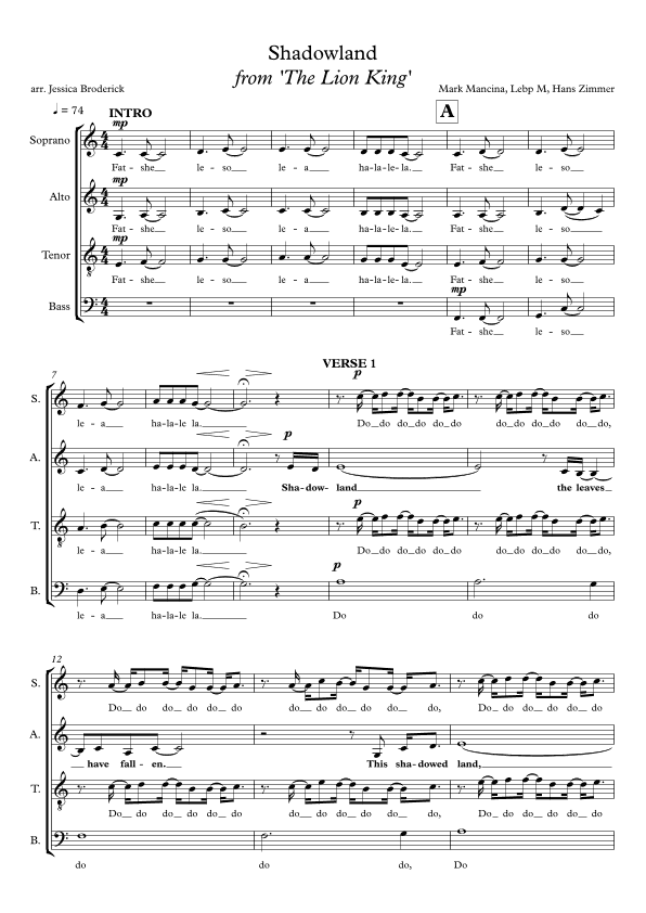 Shadowland (arr. Jessica Broderick)