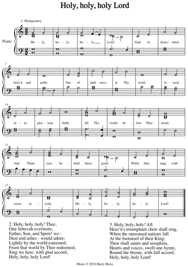 Holy, holy, holy Lord. A new tune to a wonderful old hymn.