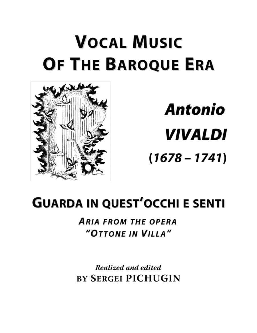 VIVALDI Antonio: Guarda in quest'occhi e senti, aria from the opera "Ottone in Villa", arranged for (arr. Sergei PICHUGIN)