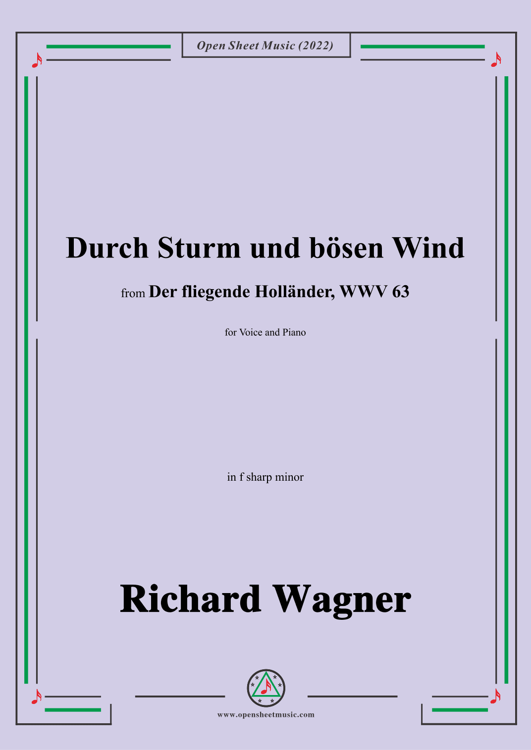 R. Wagner-Durch Sturm und bösen Wind,in f sharp minor,from Der fliegende Hollander,WWV 63 (arr. OSM Press)