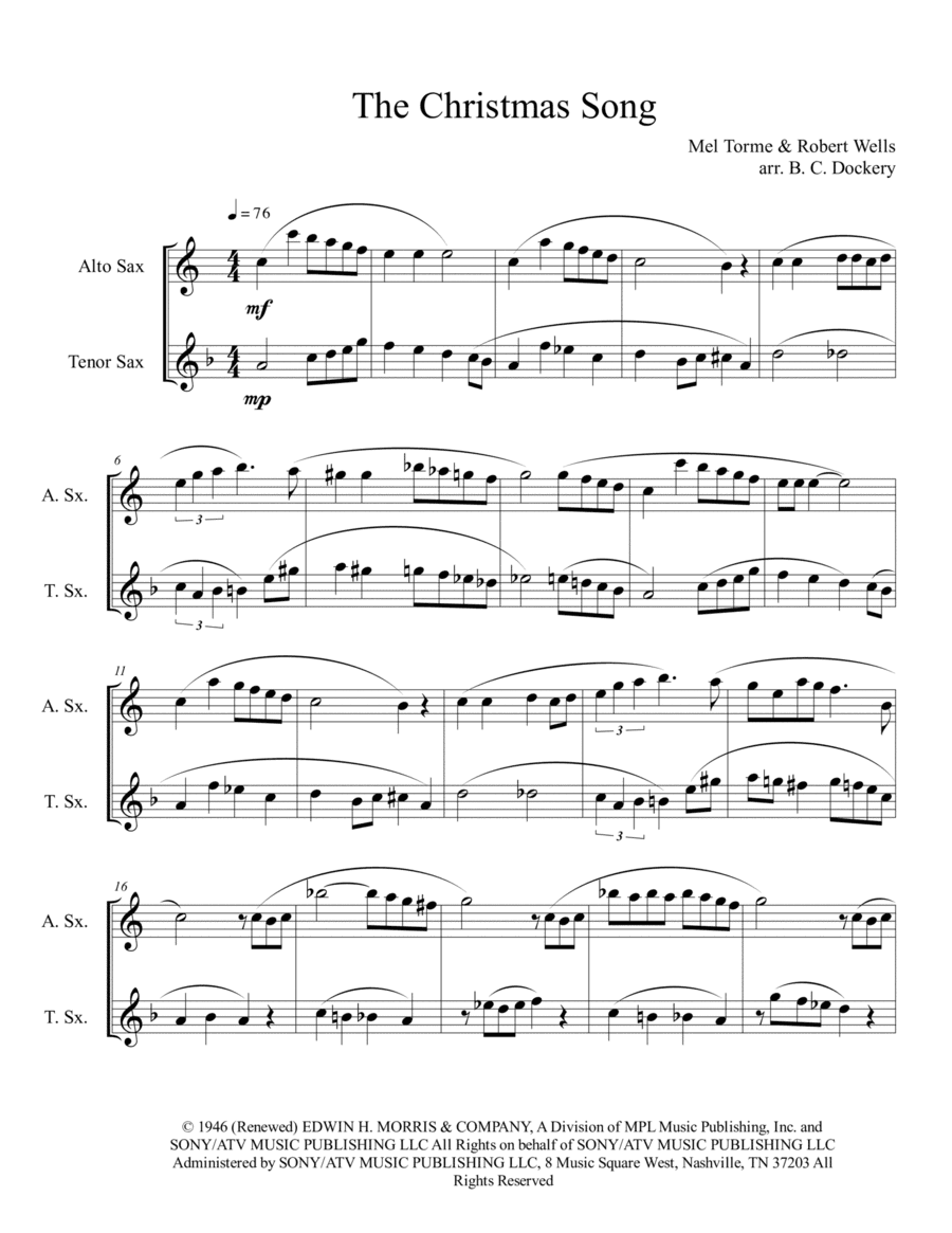 The Christmas Song (chestnuts Roasting On An Open Fire) (arr. B. C. Dockery)