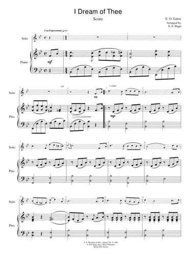I Dream of Thee (arr. E. E. Biggs)