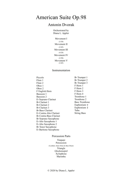 American Suite Opus 98 (full score only) (arr. Diana L. Appler)