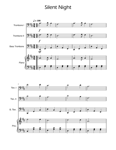 Silent Night - Trombone Trio w/ Piano (arr. Ygor Nunes)