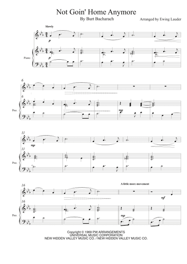 Not Goin' Home Anymore (arr. Ewing Lauder)