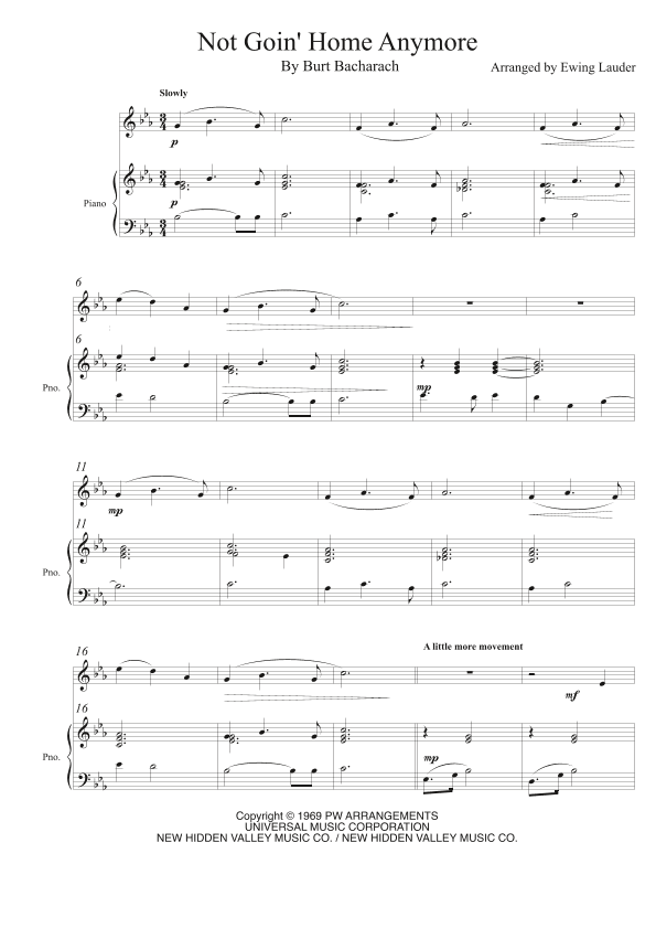 Not Goin' Home Anymore (arr. Ewing Lauder)
