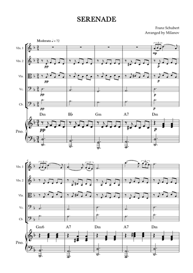 Serenade | Schubert | String Quintet | Piano | Chords (arr. Milanov)