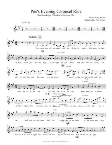 Flute or Voice part:  Poe's Christmas Eve Carousel Ride