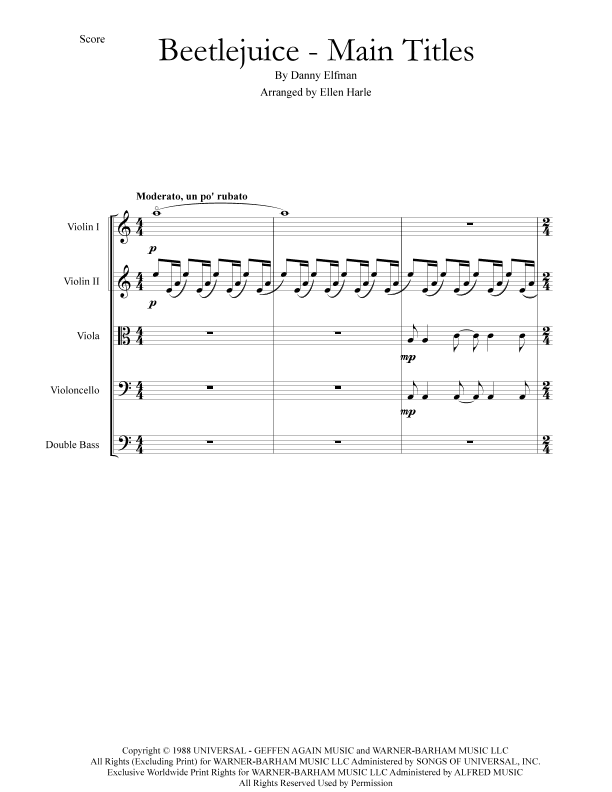 Beetlejuice (main Theme) (arr. Ellen Harle)