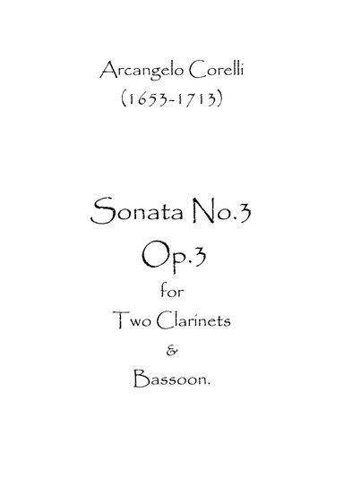 Sonata No.3 Op.3 (arr. Spence Bundy)