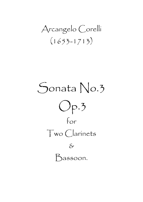 Sonata No.3 Op.3 (arr. Spence Bundy)