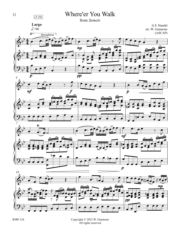 Handel - Where'er You Walk (arr. William Giannone)