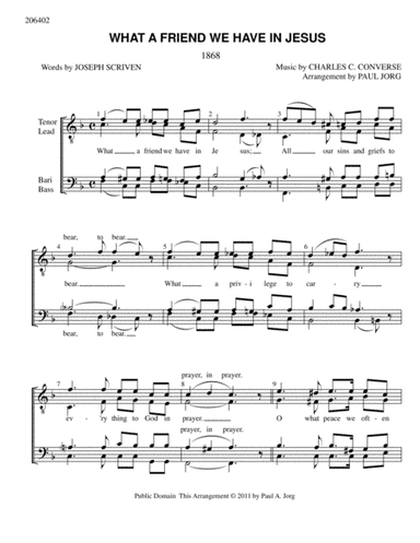 What a Friend We Have In Jesus (arr. Paul A. Jorg)