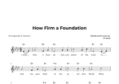 How Firm a Foundation (Key of A-Flat Major) (arr. R. Salvario)