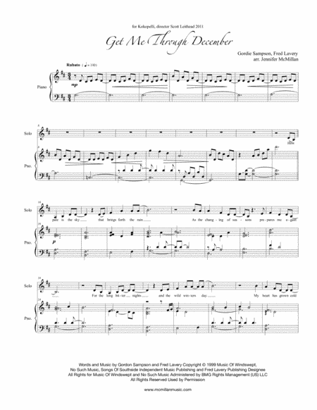 Get Me Through December (arr. Jennifer McMillan)