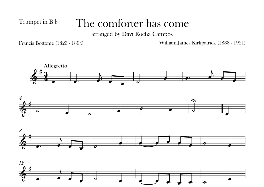 The comforter has come (arr. Davi Rocha Campos)