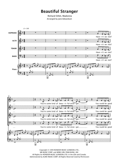 Beautiful Stranger (arr. Jane Edwardson)