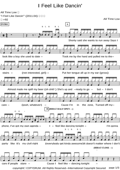 I Feel Like Dancin' (arr. COPYDRUM)