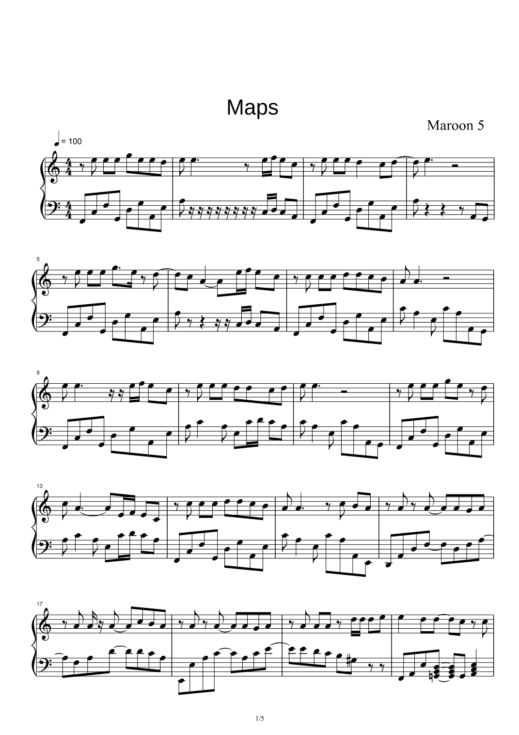 Maps (arr. Maroon 5)