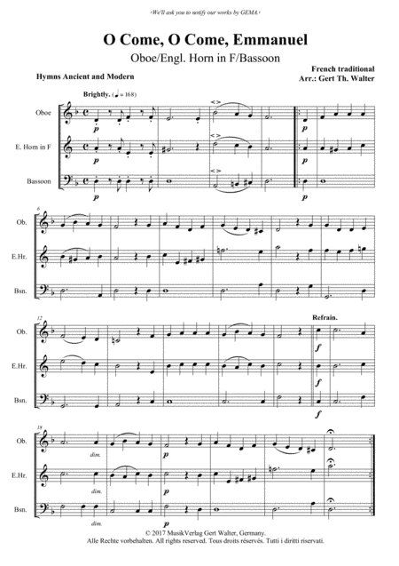 O Come, O Come, Emmanuel (arr. Gert Th. Walter)