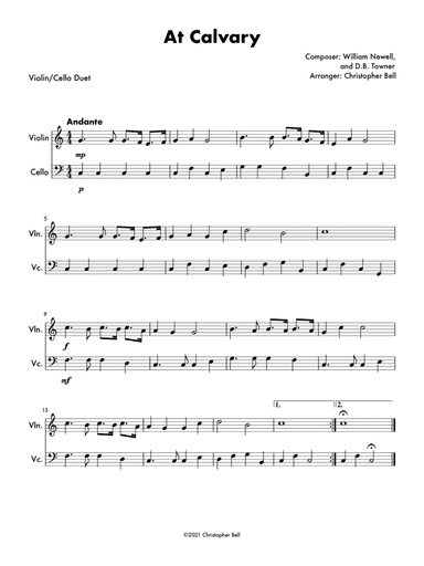 At Calvary - Violin/Cello Duet (arr. Christopher Bell)