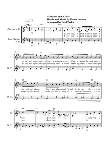 A Bushel And A Peck (arr. Paul Taylor)