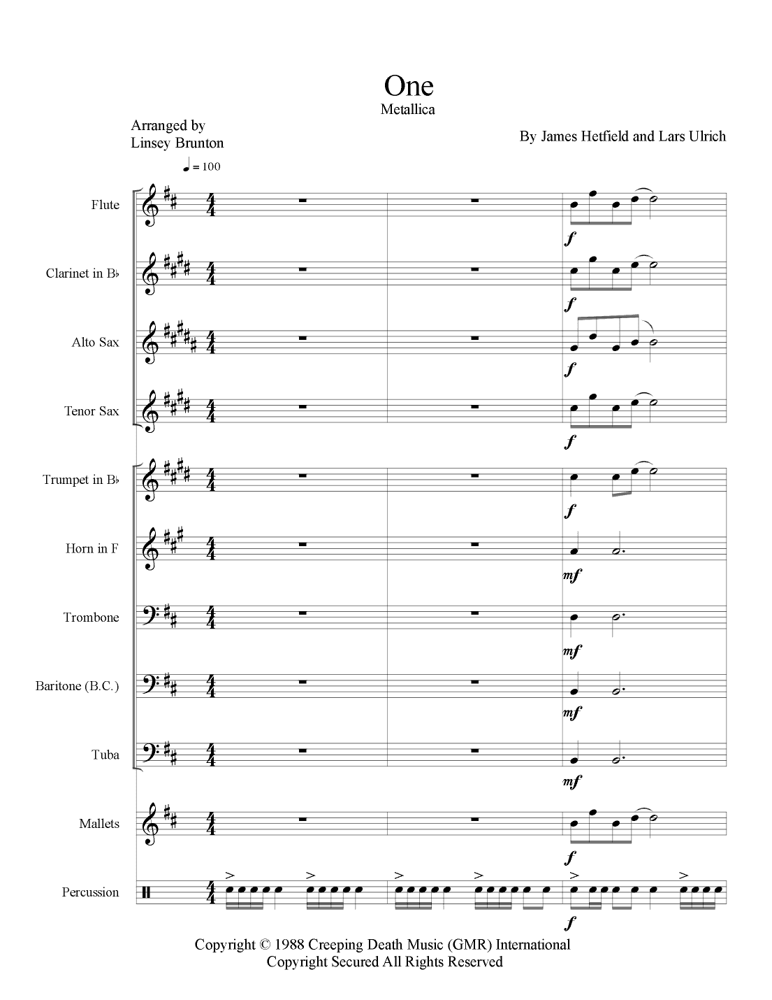 One (arr. Linsey Brunton)
