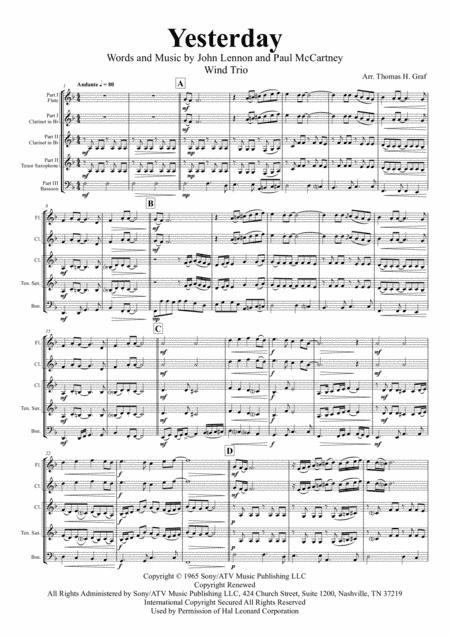 Yesterday (arr. Thomas H. Graf)