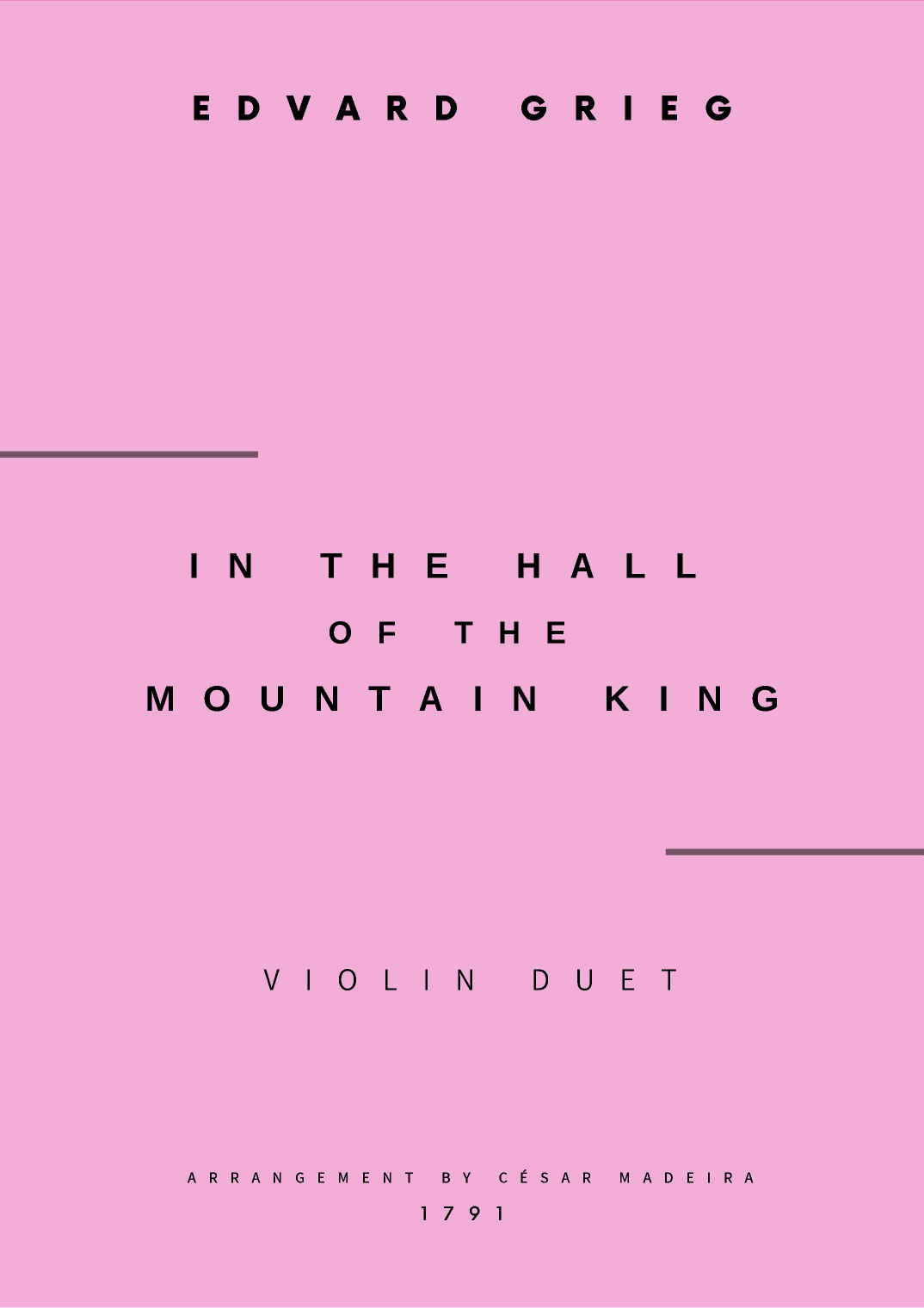 In The Hall Of The Mountain King - Violin Duet (Full Score and Parts) (arr. César Madeira)