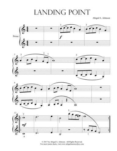 Landing Point (Early Intermediate Piano Duet)