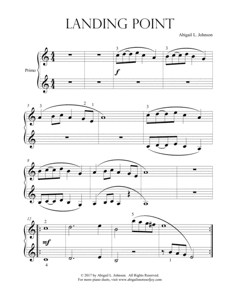 Landing Point (Early Intermediate Piano Duet)