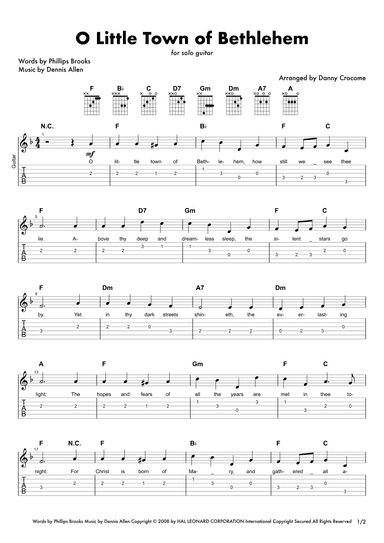 O Little Town Of Bethlehem (arr. Danny Crocome)