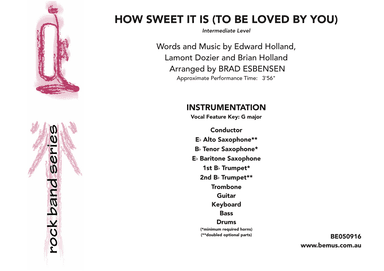 How Sweet It Is (To Be Loved By You) (arr. Brad Esbensen)