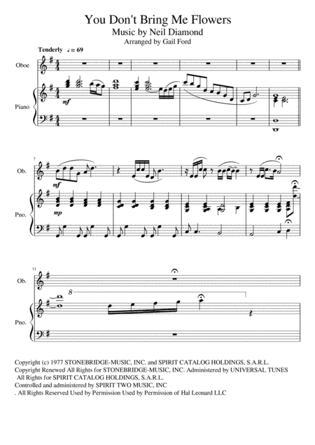 You Don't Bring Me Flowers (arr. Gail Ford)