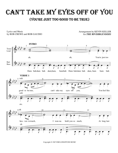 Can't Take My Eyes Off Of You (arr. Kevin Keller)