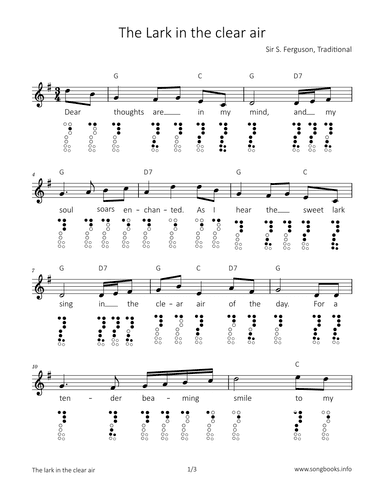 The Lark in the clear air (arr. songbooks.info)