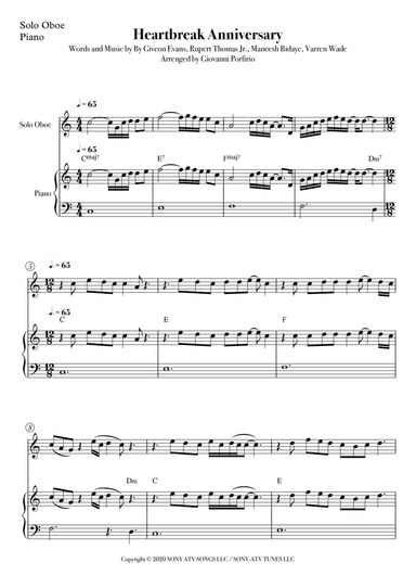 Heartbreak Anniversary (arr. Giovanni Porfirio)