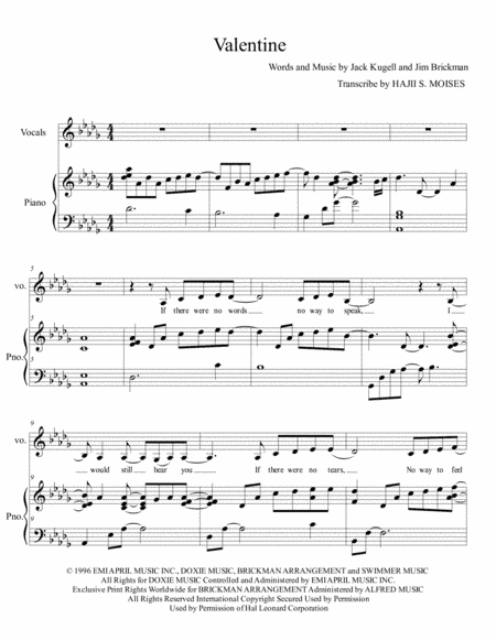 Valentine (arr. Hajii Moises)