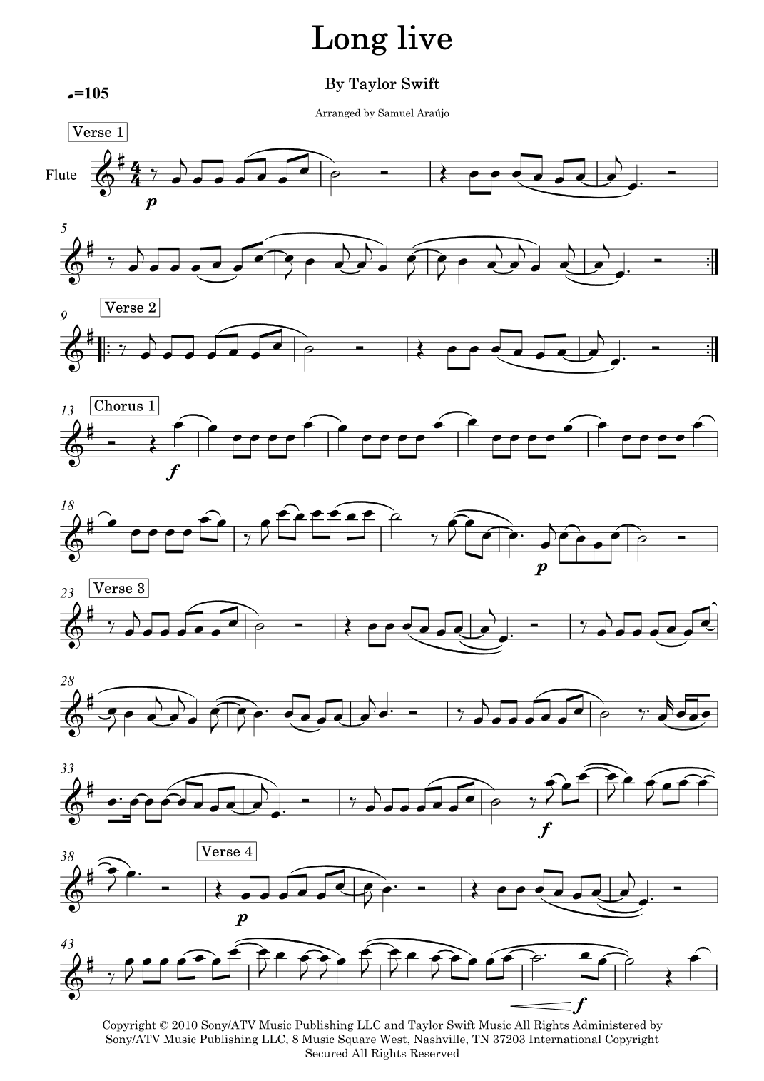 Long Live (arr. Saa composition)