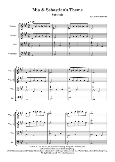 Mia & Sebastian's Theme (arr. Fernanda Moura)