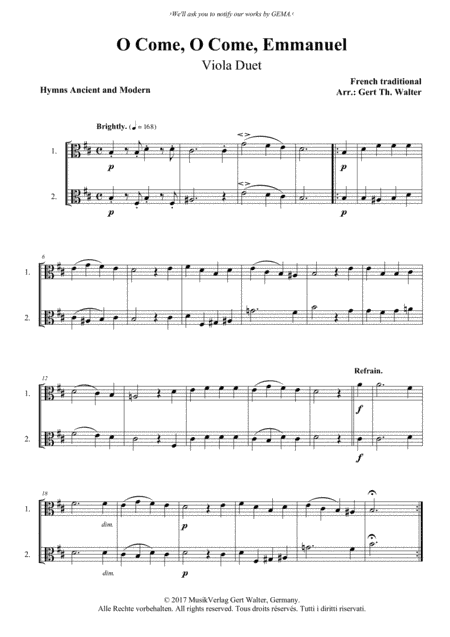 O Come, O Come, Emmanuel (arr. Gert Th. Walter)
