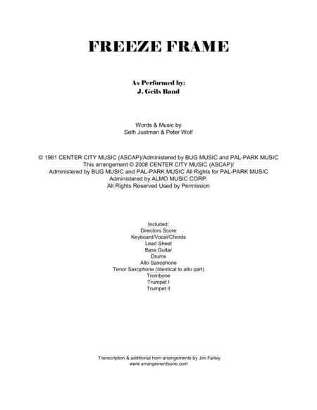Freeze Frame (arr. Jim Farley www.arrangementsone.com)