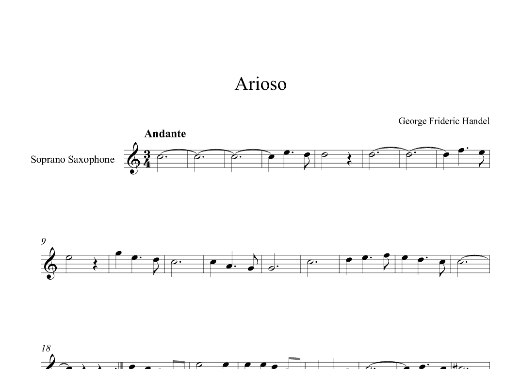 Arioso - George Frideric Handel (Soprano Sax) (arr. Digital Book Music)