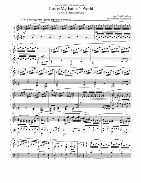 This is My Father's World (Terra Beata tune) (arr. Donna N. Robertson)