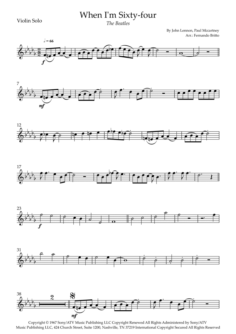 When I'm Sixty-four (arr. Fernando Britto)