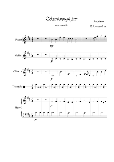 Scarborough fire. Easy ensamble (arr. Ester Alessandrini)