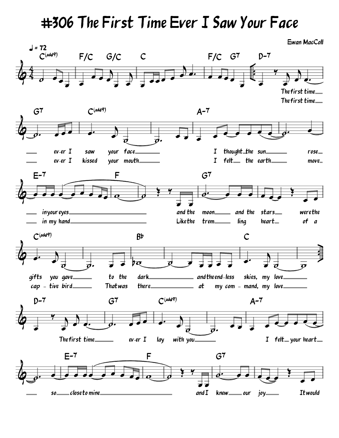 The First Time Ever I Saw Your Face (arr. John Fries)