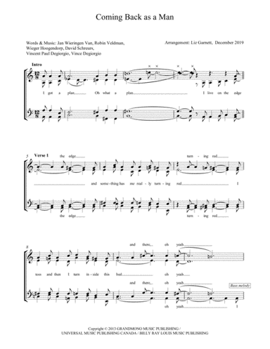 Coming Back As A Man (arr. Liz Garnett)
