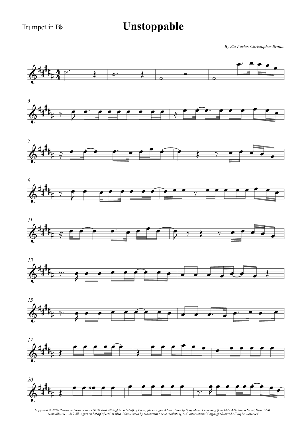 Unstoppable (arr. Wesley S. SIlva)